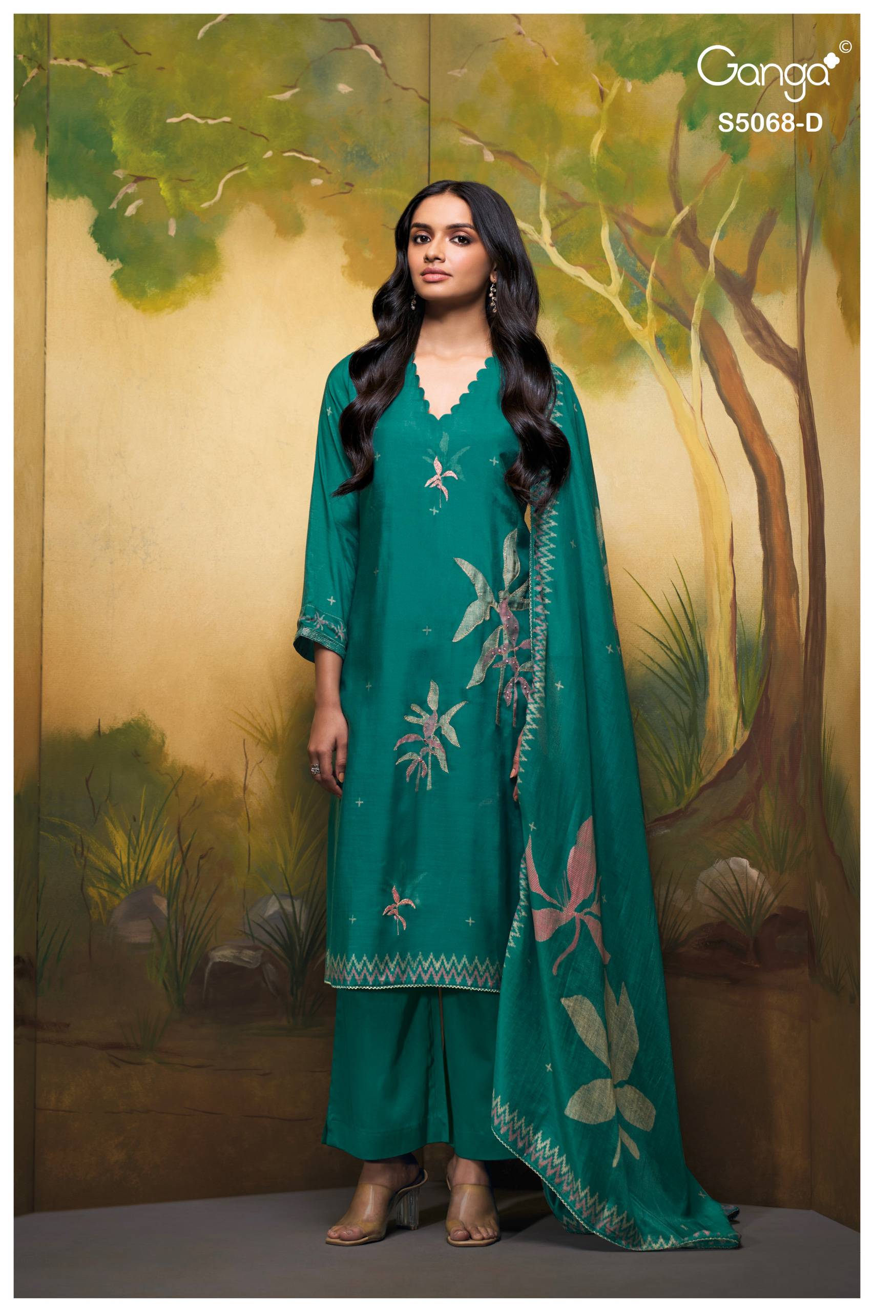 NYLAH 5068 SERIES BY GANGAFASHION Stylish Beautiful Colourful PURE BEMBERG SILK Dresses At Wholesale Price